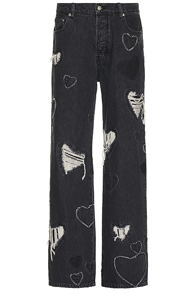 Heart Patchwork Jeans