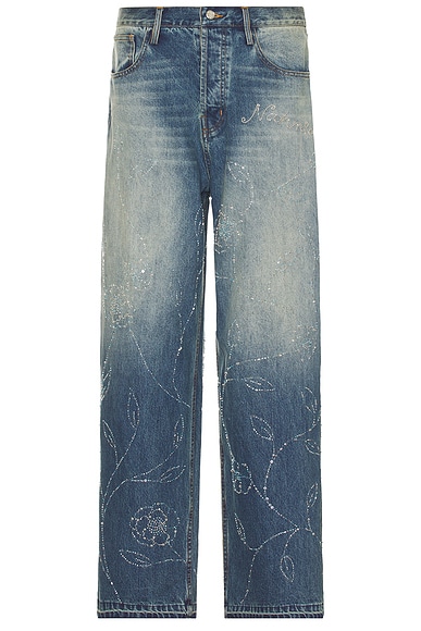 Balenciaga Stretched Knee Baggy Jeans in Stained | FWRD