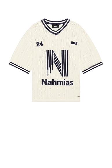 Nahmias Knit Tech N Football Shirt in Ivory