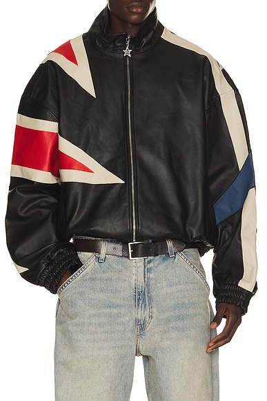Nahmias MVP Leather Bomber in Black 