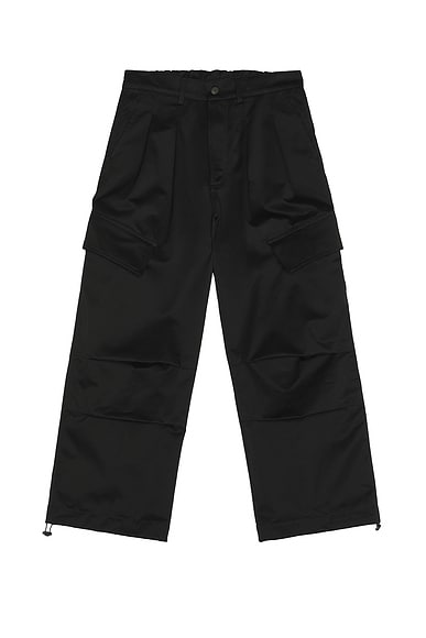 Nahmias Pleated Wide Cargos in Black