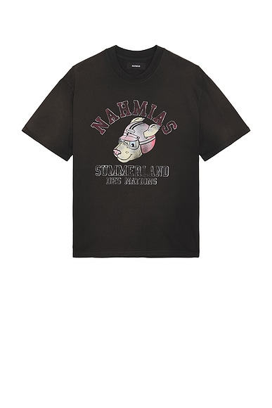 Nahmias Des Nations Boxy T-Shirt in Aged Black