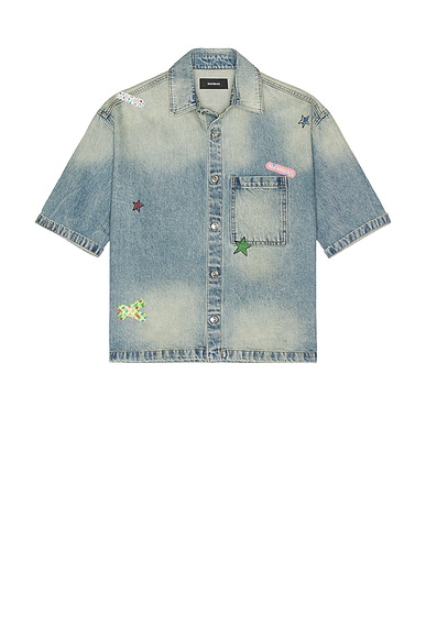 Denim Bandaid Short Sleeve Shirt