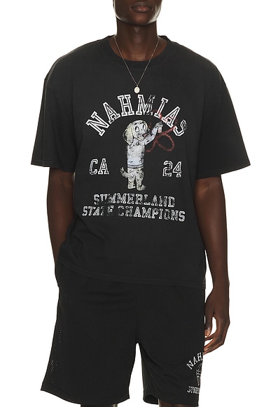 Nahmias State Champions Boxy T-Shirt in Aged Black