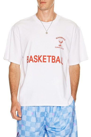 Nahmias Youth Basketball Boxy Tee in White