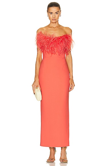 New Arrivals Lena Dress In Neon Coral