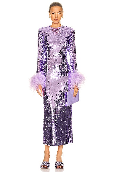 The New Arrivals by Ilkyaz Ozel Veronique Sequin Dress in Purple | FWRD