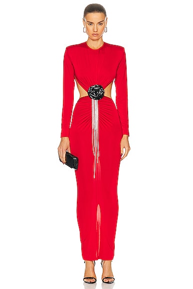 Shop The New Arrivals By Ilkyaz Ozel Thea Dress In Rouge Dada