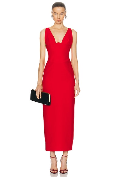 Shop The New Arrivals By Ilkyaz Ozel Anais Dress In Pedro Red