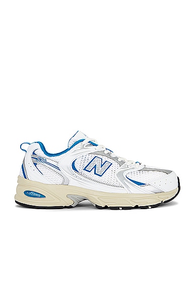 New Balance 530 in White & Blue Oasis