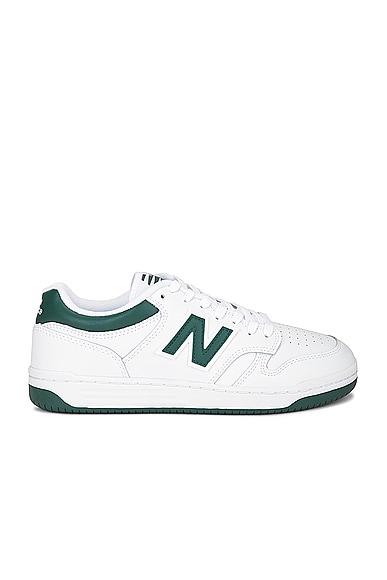 New Balance Bb480 in White, Nightwatch Green, & Light Aluminum