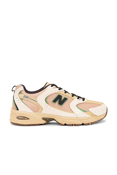 New Balance 530 in Linen, Incense, Flat Taupe, & Mallard Green