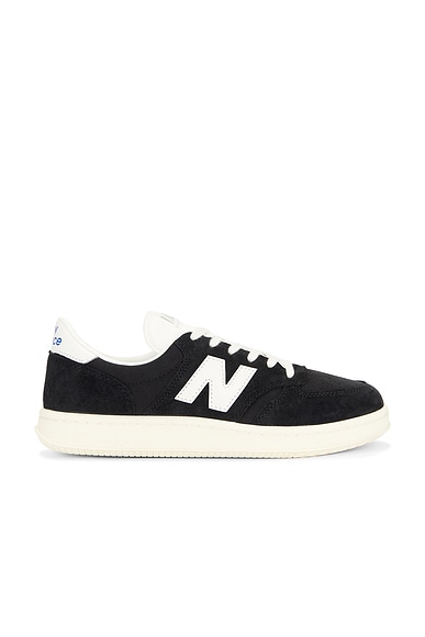 New Balance T500 Sneakers in Black, Sea Salt, & Angora