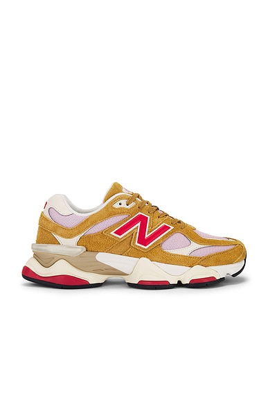 New Balance 9060 Sneakers in Great Plains, Twilight Haze, & True Red