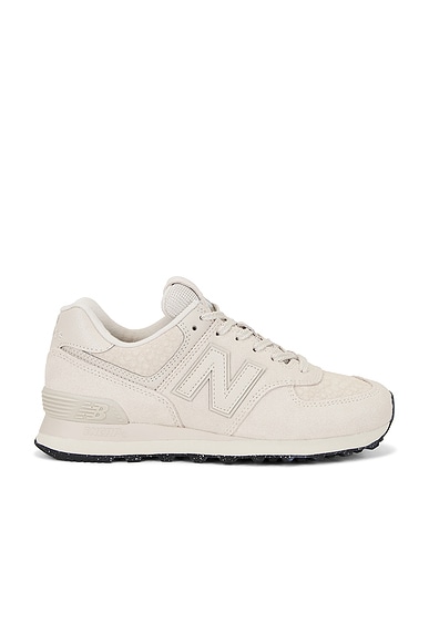 New Balance 574 Sneaker in White & Bone