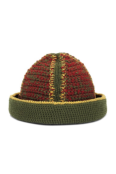 Shop Nicholas Daley Hand Crochet Bucket Hat In Sienna  Mustard  & Olive