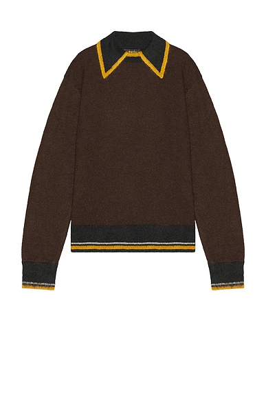 Nicholas Daley Knitted Collar Jumper in Anniversary Gold