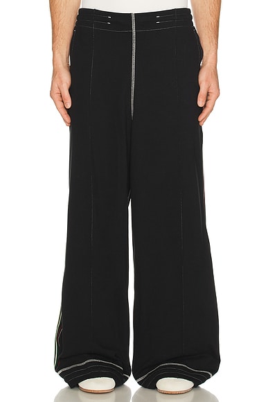 Nicholas Daley Wide Leg Track Pant in Black & Navy