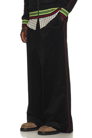 Nicholas Daley Pleated Track Pant in Black & Navy