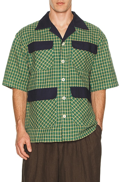Nicholas Daley Aloha Shirt in Green Check