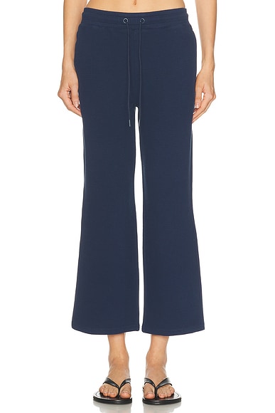 Negative Underwear Waffle Knit Cropped Track Pant in Navy