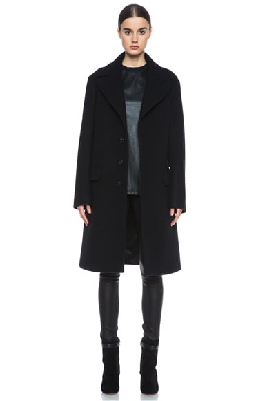 Neil Barrett Long Wool Coat in Black | FWRD