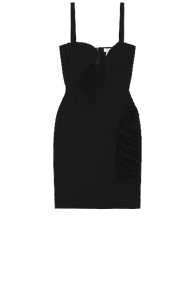 Nensi Dojaka Asymmetrical Mini Dress in Black
