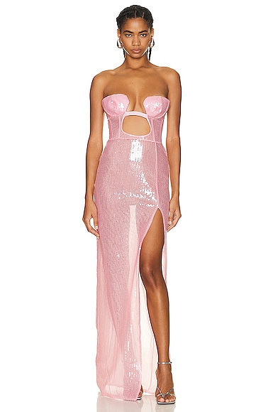 Nensi Dojaka Strapless Gown in Pink | FWRD Nensi Dojaka Strapless Gown in Pink | FWRD