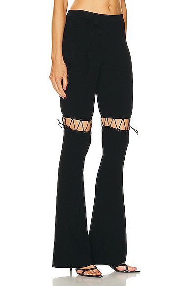 Shop Nensi Dojaka Lace Flare Leggings In Black