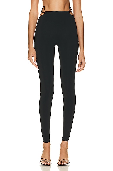Nensi Dojaka Heart-cut Out High-waisted Leggings In Black