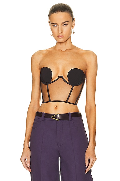 NENSI DOJAKA STRAPLESS CROPPED CORSET