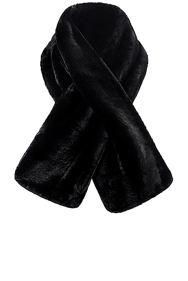 NOUR HAMMOUR Vienna Shearling Scarf in Black