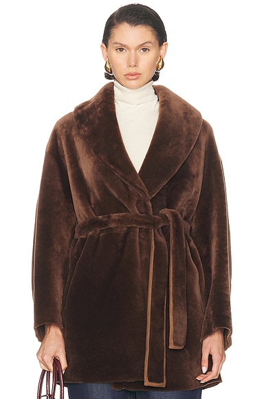 NOUR HAMMOUR Seraphina Coat in Noisette