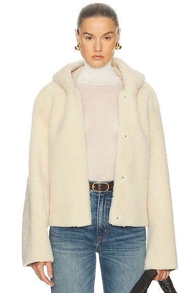 NOUR HAMMOUR Cooper Jacket in Lait Curly Shearling