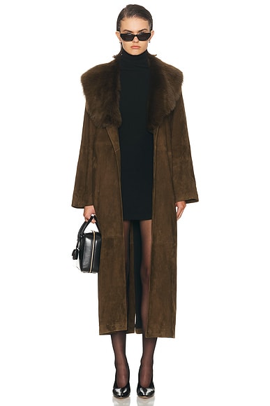 Briona Suede Trench Coat