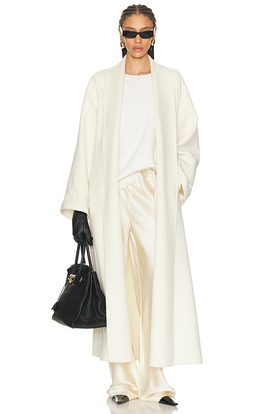 NOUR HAMMOUR Sima Wool Coat in Chantilly