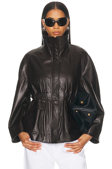 NOUR HAMMOUR Quai Jacket in Dark Brown