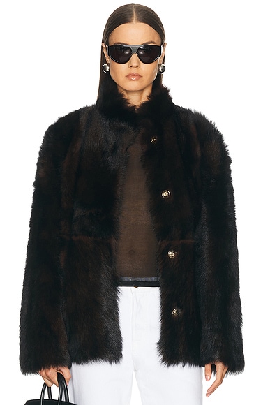 NOUR HAMMOUR For FWRD Elsa Jacket in Brown Sable