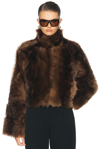 NOUR HAMMOUR Cameron Jacket in Burnt Toffee