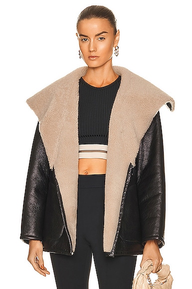 NOUR HAMMOUR Kareem Coat in Black 