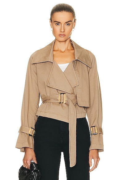 Hatti Cropped Canvas Trench Jacket