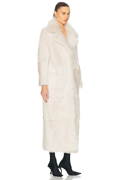 Shop Nour Hammour For Fwrd Evita Extra Long Coat In Cloud