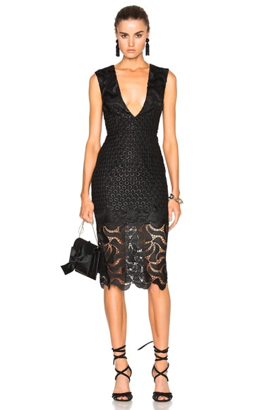 nicholas iris lace gown black