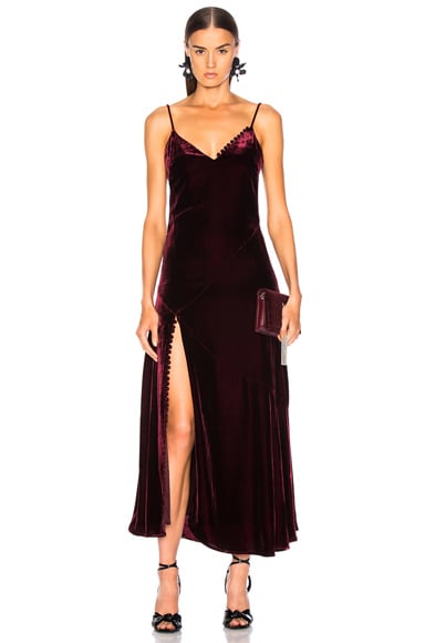 Silk Velvet Slip Panel Dress