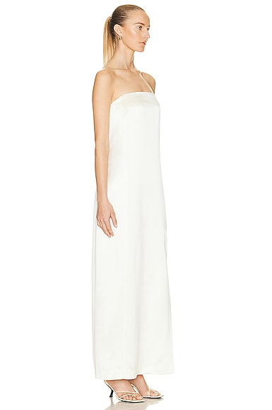 Shop Nicholas Axelie Strapless Tube Gown In Pearl