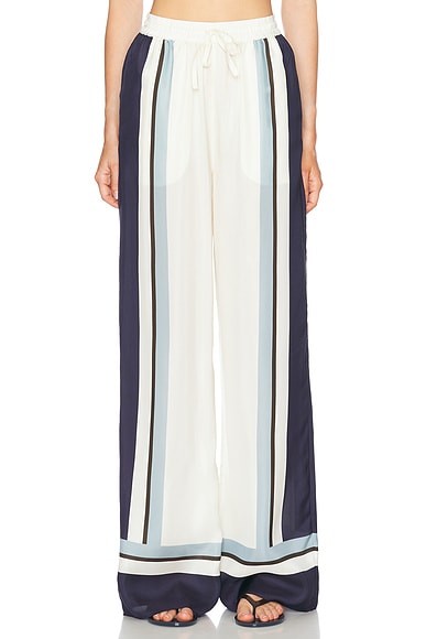 NICHOLAS Sandra Pull On Wide Leg Pant in Athens Scarf Sky