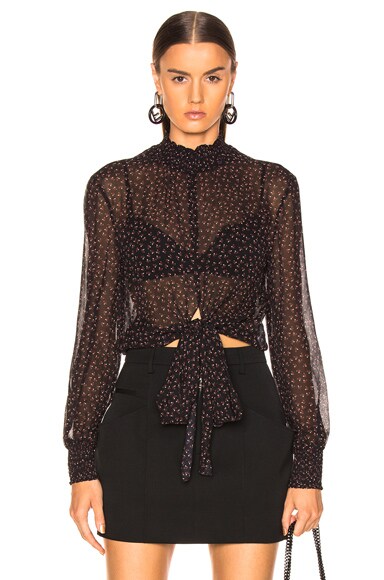 Ditsy Rose Tie Blouse