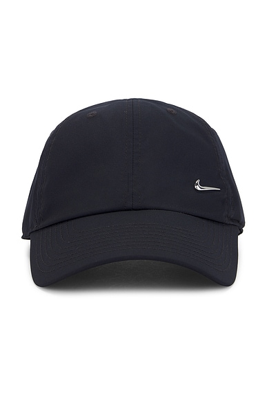 Nike Club Cap in Black & Metallic Silver