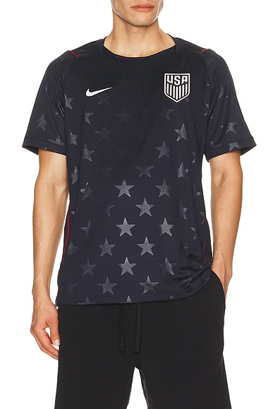 Nike Usa Dri-Fit Jersey Short-Sleeve Stad Aw in Dark Obsidian & Pure Platinum