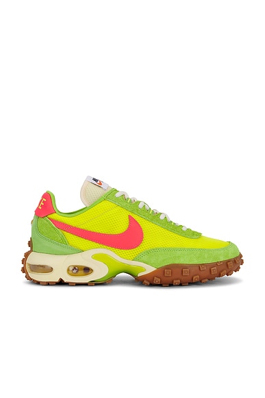 Nike Air Max Waffle Sp 2 Sneaker in Electro Lime, Flash Crimson, & Brown